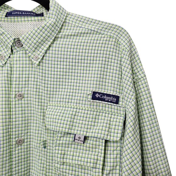 Columbia PFG Super Bahama II Gingham Checked Long Sleeve Fishing Angler Shirt - Picture 3 of 9